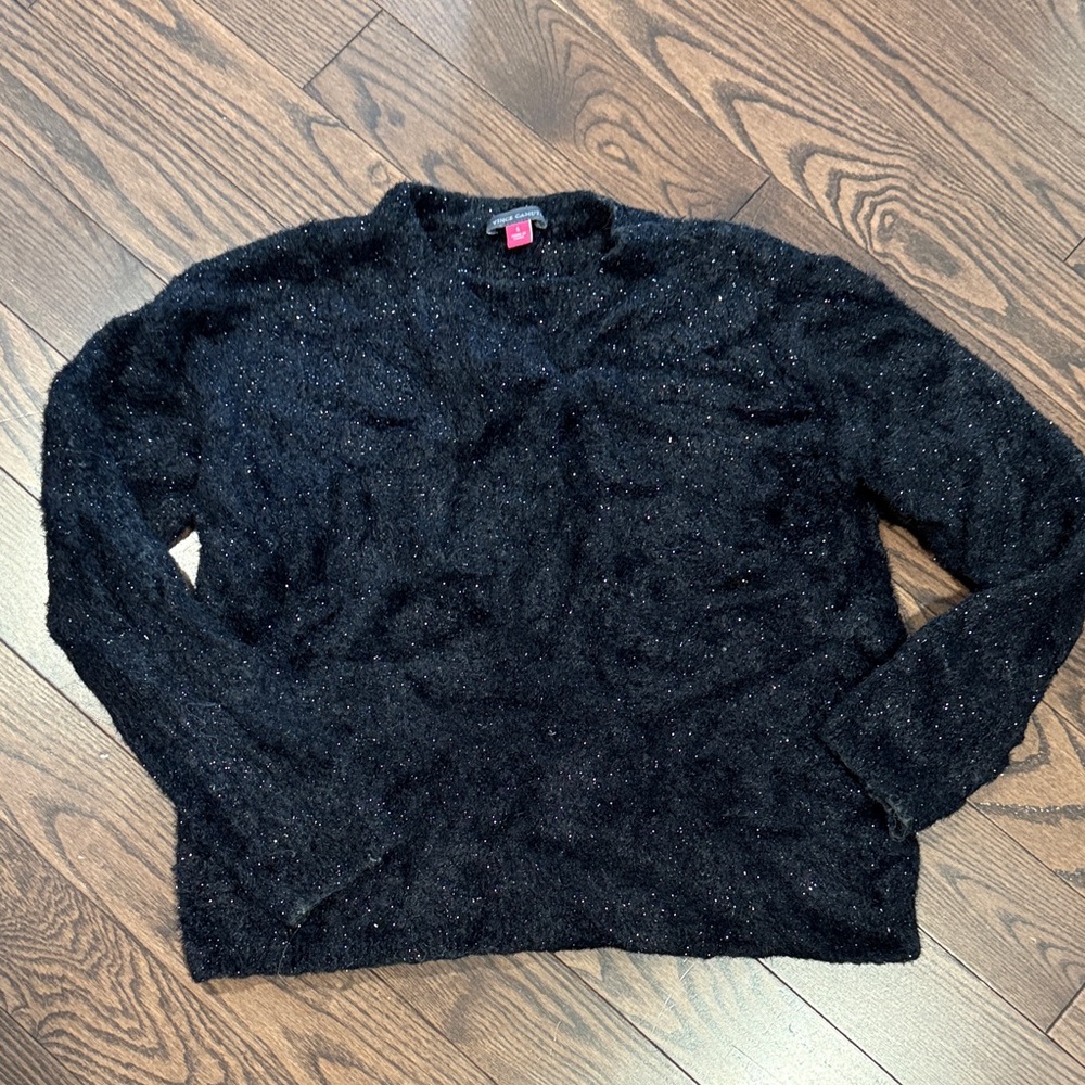 Vince Camuto Black Sparkle Crew Neck Sweater